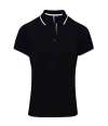 PR619 Premier Ladies Contrast Coolchecker® Piqué Polo Shirt Black / White colour image
